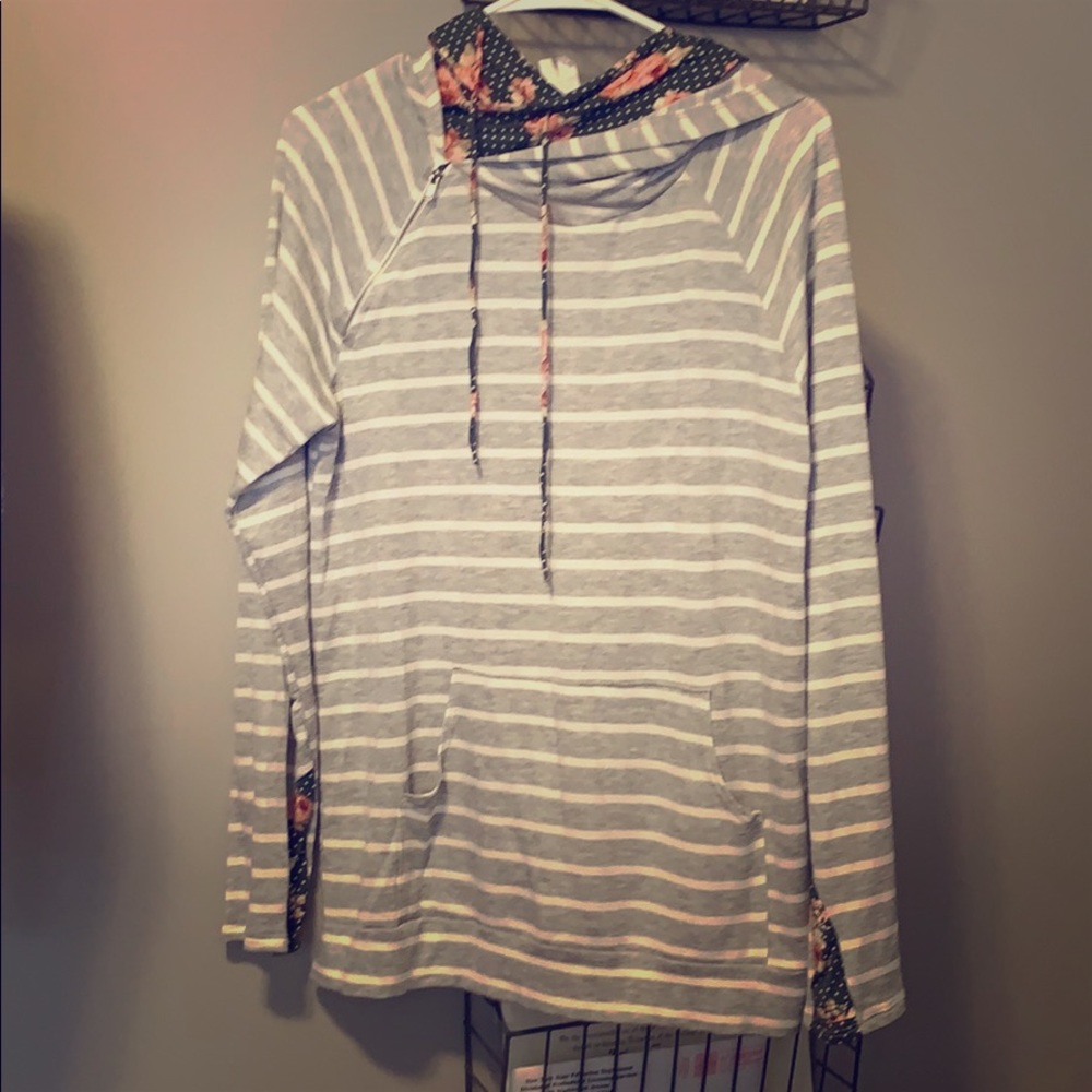 Boutique large striped hoodie
